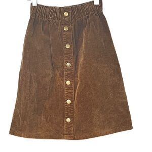 Tottini girls brown button down corduroy skirt size 10